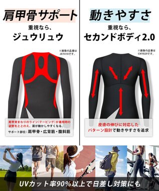 CW-X 【WOMEN】 CW-X 機能性トップス 【JYURYU TOP】 ホット 長袖 肩が動かしやすくなる 運動時の疲労を軽減 ゴルフ 球技 マラソン 保温(本体) JAY299 /ワコール ブラック