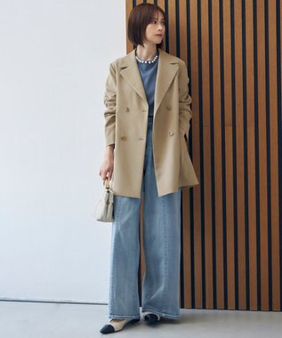 自由区 S 【洗える】パールディティールプルオーバー ニット ブルー