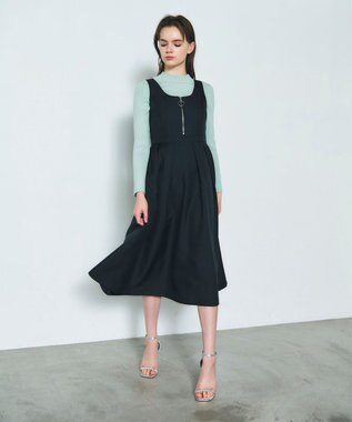 GRACE CONTINENTAL ツイルタックワンピース ブラック