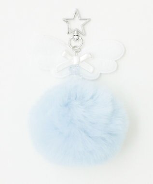 WEGO ファーぽんぽんエンジェルキーホルダー サックス