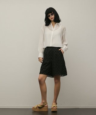 GRACE CONTINENTAL モチーフチュールパンツ ブラック