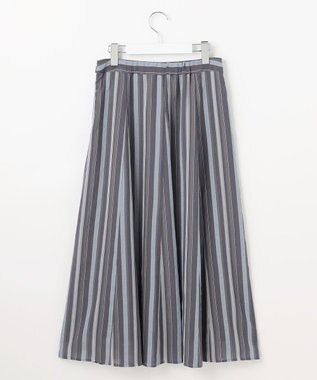 J.PRESS LADIES L 【洗える】ランダムストライプ スカート ネイビーストライプ系