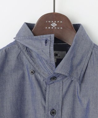 JOSEPH ABBOUD 【キングサイズ・環境配慮型素材】ビオグレースシャンブレー シャツ ネイビー系