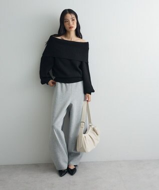 Green Parks オフショルダーニット Black