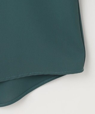 ANY SIS L 【洗える】スクエアラッフルカラー ブラウス ディープグリーン