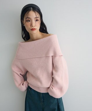 Green Parks オフショルダーニット Pink