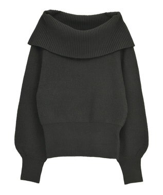 Green Parks オフショルダーニット Black