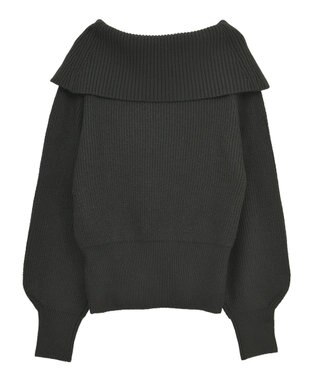 Green Parks オフショルダーニット Black