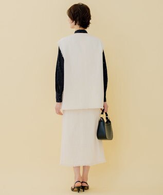 自由区 L 【セット可】ラミーブッチャー ショートジレ アイボリー系