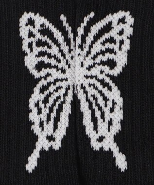 WEGO バックバタフライクルーソックス ブラック