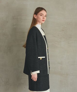 GRACE CONTINENTAL ツイードトリミングジャケット ブラック