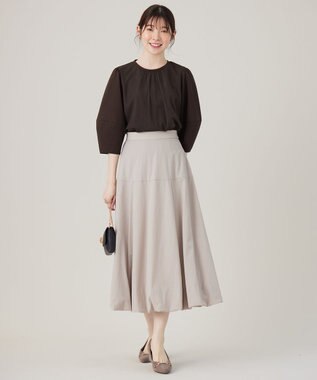 ANY SIS L 【洗える】カットジョーゼットチュール トップス ブラウン