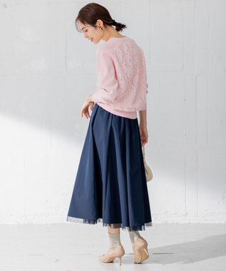 組曲 【選べる8色展開・春まで使える！】バックレースカラー ニット ピンク系