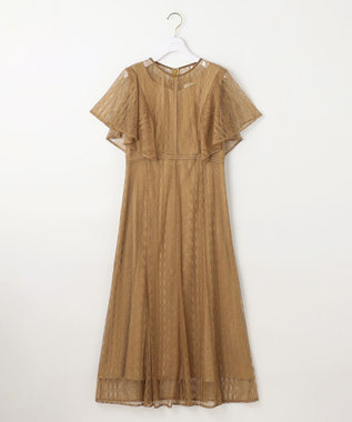 ANY SIS 【洗える】ストライプレーシー ドレス マスタード