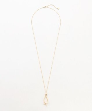 自由区 ツイストパールロング ネックレス ゴールド