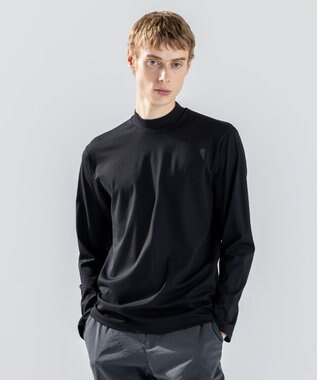 ハイゲージベアスムース　モックネック長袖Ｔシャツ