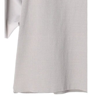 Green Parks armonia．袖布帛ニットプルオーバー Gray