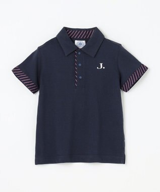 J.PRESS KIDS 【110-130cm】COOLMAX レジメン ポロシャツ ネイビー系