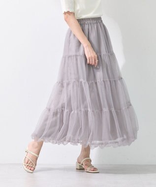 earth music&ecology チュールバルーンスカート Charcoal Gray