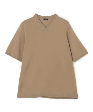 JOSEPH HOMME ラッスルギマ　Vネック半袖ニットＶＮ ベージュ系