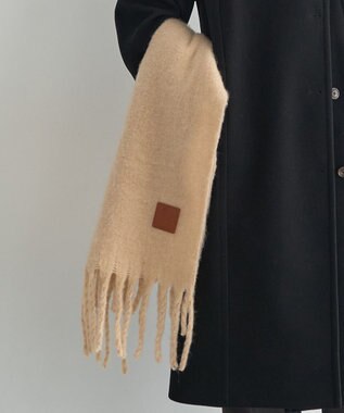 earth music&ecology ワンポイントビッグマフラー Light Brown