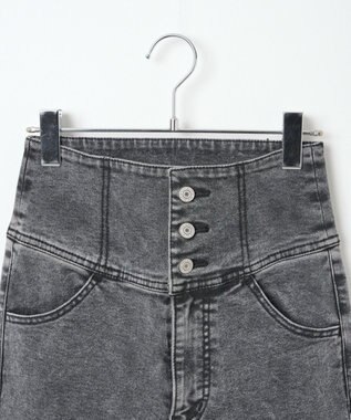 WEGO ハイウエストストレッチフレアデニムパンツ ブラックその他