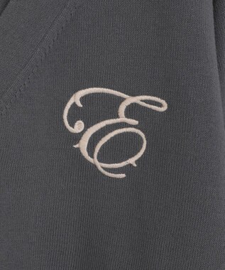 earth music&ecology ロゴ刺繍カーディガン Charcoal Gray