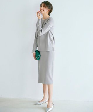 J.PRESS LADIES 【洗える】 レーヨンストレッチフルニードル ニット ベージュ系