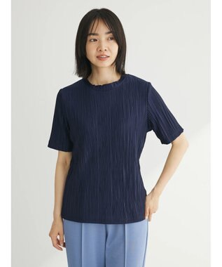 Green Parks プリーツ５分袖プルオーバー Dark Navy