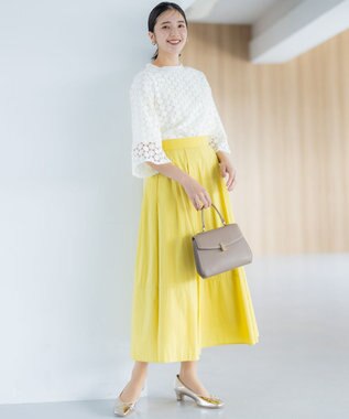 組曲 S 【WEB限定】フラワーレース袖フレア ブラウス アイボリー系