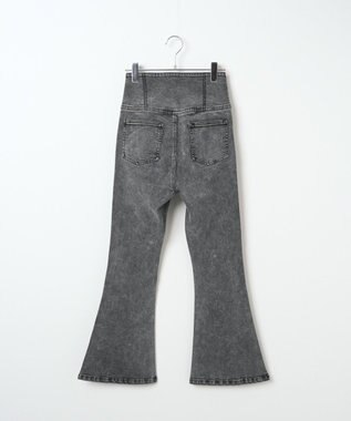 WEGO ハイウエストストレッチフレアデニムパンツ ブラックその他