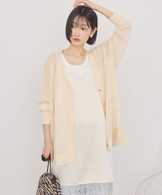 AMERICAN HOLIC メタルボタンシアーVネックカーディガン