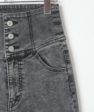 WEGO ハイウエストストレッチフレアデニムパンツ ブラックその他