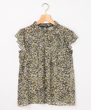  【先行予約】インプレッションフラワープリント フリルブラウス