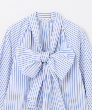 GRACE CONTINENTAL ボウタイギャザートップ ストライプ
