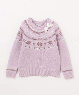 ANY KIDS ノルディック柄 ニット ラベンダー系