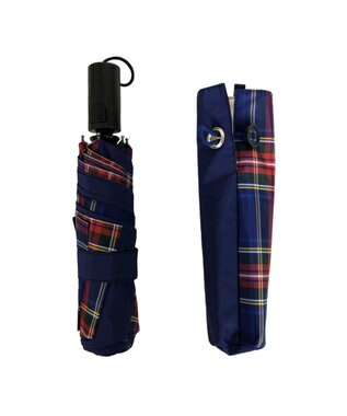 +RING 【簡単/便利】UNISEX 自動開閉式 折傘58cm NVY-CHK T1237 紺