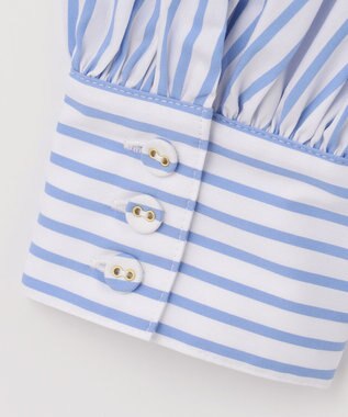 GRACE CONTINENTAL ボウタイギャザートップ ストライプ