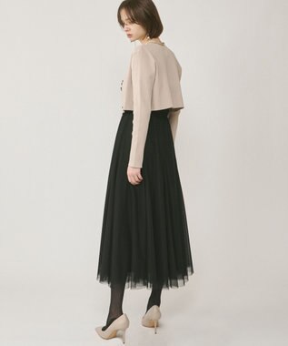 GRACE CONTINENTAL ショートリブニットカーディガン ベージュ