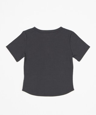 WEGO ヘンリーネックロゴSSトップ ブラック中濃色