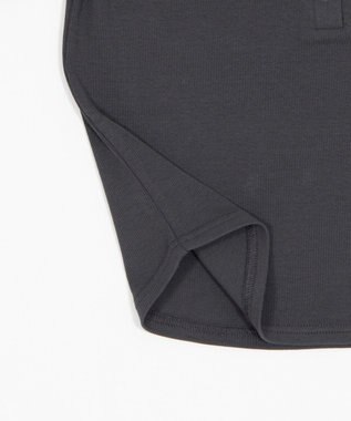 WEGO ヘンリーネックロゴSSトップ ブラック中濃色