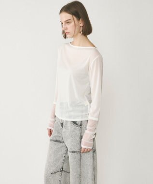 GRACE CONTINENTAL シアーアセテートカットトップ ホワイト