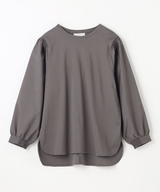 ANY 【洗濯機可】着映えるシャーリングトップス チャコール
