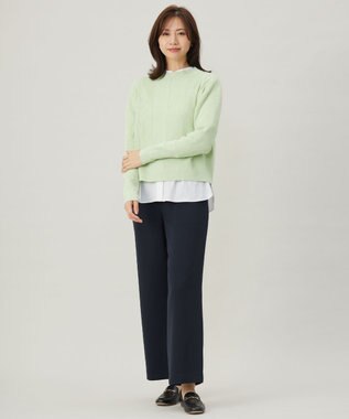 J.PRESS LADIES 【洗える】CLEAR COTTON BLEND ボトルネック ニット ミント系