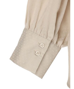 Green Parks とろみ衿フリルブラウス Gray Beige