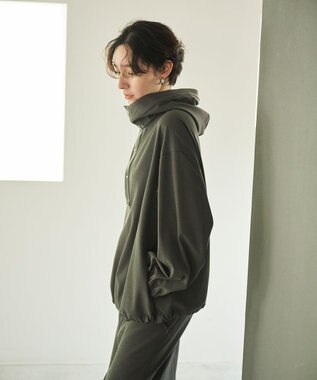 #Newans 【洗濯機可能】フ―ディーアノラック チャコール