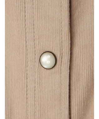 CRAFT STANDARD BOUTIQUE コーデュロイパールドット釦ワンピース Beige