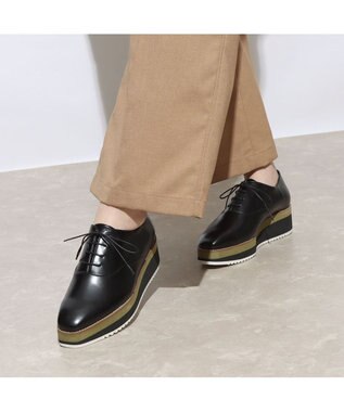 MODE ET JACOMO <carino>【レイン対応】厚底レースアップシューズ ブラック