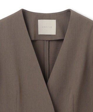 UNFILO TENNEN TOUCH ノーカラージャケット ブラウン