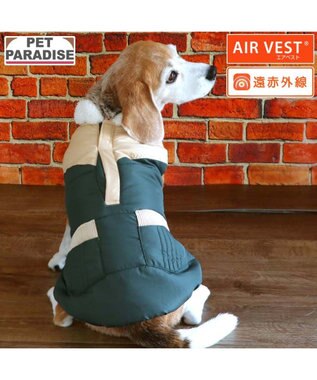 PET PARADISE ペットパラダイス 保温 エアベスト グリーン 中型犬 大型犬